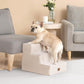 EHEYCIGA Dog Stairs for Small Dogs 13.5" H, 3-Step Dog Steps for Couch Sofa and Chair, Pet Steps for Medium Cats, Non-Slip Balanced Pet Ramp Indoor, Beige