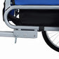 Blue-Grey Large Folding Bike Trailer for Dogs – Heavy-Duty Steel Frame, 66LB Capacity Pet Carrier for All-Terrain Cycling, Jogging & Camping Adventures!