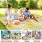 Extra Large Picnic Blanket Waterproof,80"x 80"Foldable Machine Washable Beach Blanket,Outdoor Blanket for 6-8 Adults,Suitable for Indoor Crawling,Park Beach,Camping,Hiking,Family Travel(Sunflower)