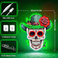 Day of the Dead Neon Sign - Mexican Sugar Skull LED Neon Light for Home & Bar Decor,UV Printed Art with Flexible LED Strip,Halloween & Día de Muertos Party Decoration（green)