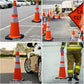 OrangeStar 28 Inch Orange Traffic Cones 8-Pack, Heavy Duty PVC Safety Cones with 2 Reflective Collars, Weighted Base for Highway, Roadwork, Construction, Warehouse Safety, Parking Lots