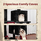 Cat Tree for Indoor Cats, 71'' (180cm) Multi-Level Cat Tower for Large Adult, Gothic Sturdy Cat Tree House with 2 Scratching Boards 7 Posts, 2 Plush Perches/Condos, Hammock, Black GCT032BR
