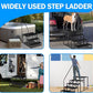 RV Step Stool, 4 Step Ladder, Hot Tub Steps with Handrail, Portable Pool Ladder, 660Lbs Heavy Duty Ladder Shelf Outdoor Mobile Home Stairs for Camper/Porch/SPA Pool/Pet Stairs(2 handrails)