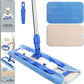 MR.SIGA Professional Microfiber Mop for Hardwood, Laminate, Tile Floor Cleaning, Stainless Steel Telescopic Handle - 3 Reusable Flat Mop Refills and 1 Dirt Removal Scrubber Included