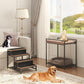 Pet Bunk Bed with Removable Stairs and 2 Drawers, Dogs/Cats Window Perch, Dog Window Seat with Soft Cushion, Ultra-Shallow Steps, Sturdy Metal Frame, Non-Slip