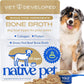 Native Pet Bone Broth for Dogs and Cats - Made with Real Beef Bone Broth, Dog Food Toppers for Picky Eaters- Provides Extra Hydration & Nutrition for Joint Strength, Immunity & Heart Health-192 Scoops