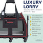 Airline Compliant Pet Carrier - Rolling Portable Travel Carry Crate for Small Dog Puppy or Cat - Soft Removable Wheeled Design with Mesh Window Sides - Airplane and TSA Compliant- by Katziela