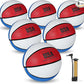 Junkin 6 Pcs Rubber Basketballs Bulk with Pump Official Indoor Outdoor Basketball Balls Weighted Training Basketball for Game Practice Kids Youth Teens Adults Back to School