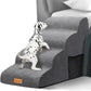 Topmart High Density Foam Dog Steps 4 Tiers,Extra Wide Deep Pet Steps,Non-Slip Dog Stairs Ramp for Bed,Soft Foam Cat Ladder,Best for Older Injured,Older Pets,Cats with Joint Pain