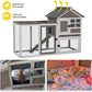 Aivituvin Large Rabbit Hutch Indoor Bunny Cage Outdoor with Run Chicken Coop Guinea Pig House with Waterproof Asphalt Roof,No Leakage Pull Out Tray (103.2" L x 25.2" W x 36.2" H,Brown-2 Sets)