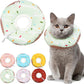 Cat Cone Collar Soft, Waterproof Cat Recovery Collars Spay Cones to Stop Licking Cute Donut E Collar After Surgery Anti-Lick Wound Healing Safety Elizabethan Collar for Kittens (Donut Green, Small)
