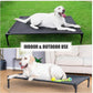 Elevated Dog Bed for Large Dogs, Raised Dog Cot Fits Up to 120 LBs, Heavy Duty Pet Cots with Durable Supportive Teslin Recyclable Washable Mesh, Indoor & Outdoor Pet Bed, Black