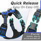 Eagloo Dog Harness Medium Sized Dog, No Pull Service Vest with Reflective Strips and Control Handle, Adjustable and Comfortable for Easy Walking, No Choke Pet Harness with 2 Metal Rings, Blue, M