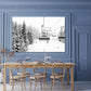 Nature Wall Art Prints - Ocean Forest Mountain Lake Canvas Landscapes - Small to Extra Large Living Room Bedroom Kitchen Bathroom Décor (Ski Lift on Snowy Mountain, 31L" x 47W")