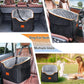 Dog Car Seat for Small Dogs, Memory Foam Booster Dog Seat for Dogs up to 35 lbs, Elevated Pet Car Seat with Washable Removable Cover, Storage Pockets(Black/Gray)