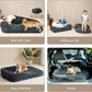EHEYCIGA Foldable XL Dog Bed, Faux Fur Fluffy Pet Couch Bed for Large Dogs, Orthopedic Calming Memory Foam Big Pet Bed, Washable Soft Pet Sofa Bed with Non-Slip Bottom, Dark Grey, 46"x34"x6.5"