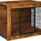 Bigrab Dog Crate Furniture with Thick Cushion, Side End Table Wooden Dog Cage with Double Doors, Chew-Resistant Dog Kennel Dog House Indoor for Small to Large Dog, L