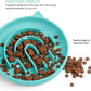 Coomazy Silicone Slow Feeder Dog Cat Bowls, Interactive Puzzle Toy for Pets Dry/Wet Food Training, Keeps Dogs Cats Busy, Prevents Puppy Kitty Overeating (Cyan, 1.4 Cup)