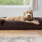 Furhaven Pillow Dog Bed for Large/Medium Dogs w/ Removable Bolsters & Washable Cover - Quilted Sofa - Coffee, Large