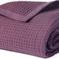 Salt Earth GOTS Certified 100% Organic Cotton Throw Blanket, 108"X90" Blankets & Throws for Bed, Throw Blanket for Couch,Modern & Cozy Blanket, All Season Waffle Blanket, Soft Blanket (Plum Perfect)