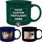 DISCOUNT PROMOS Custom Ceramic Campfire Coffee Mugs 13 oz. Set of 1, Personalized Bulk Pack - Perfect for Tea, Espresso, Cappuccino, Hot Cocoa - Green