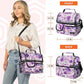 opux Lunch Bag Women Insulated, Adult Lunch Box Cooler, Flower Lunch Box, Dual Compartment Lunchbox for Work, Leakproof Double Decker Lunch Bag, Soft Lunch Pail Tote Girls Kids School, Floral Purple
