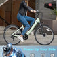 Jasion YC1/ST 26" Electric Bike, 750W Peak Motor, Step-Through Ebike for Adults, 360WH Removable Battery, Up to 40miles, Max 23MPH Urban Commuter E-Bike, 7 Speeds & Front Suspension