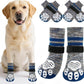 PUPTECK Non-Slip Dog Socks to Prevent Licking Paws, Double Sides Dog Boots & Paw Protectors Booties on Hardwood Floors Hot Pavement with Grippers, for Small Medium Large Senior Dogs, Navy Blue L
