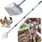 10inch Metal Chicken Poop Scooper with 54-Inch Long Handle for Coop Cleaning
