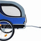 Blue-Grey Large Folding Bike Trailer for Dogs – Heavy-Duty Steel Frame, 66LB Capacity Pet Carrier for All-Terrain Cycling, Jogging & Camping Adventures!