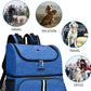 BAGLHER Pet Travel Bag, Double-Layer Pet Supplies Backpack (for All Pet Travel Supplies), Pet Travel Backpack with 2 Silicone Collapsible Bowls and 2 Food Baskets Blue
