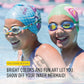 FINIS Mermaid Kids Swim Cap - 100% Silicone - Fun Prints - Universal Fit - Chlorine Protection