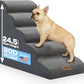 5-Step Curved Dog Stairs for High Beds Up to 30", Non-Slip Foam Pet Ramp for Large Dogs and Cats, Washable Cover, Soft Climbing Steps for Couch & Sofa