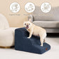 EHEYCIGA Curved Dog Stairs Ramp for Small Dogs 15.7" H, 3-Step Dog Steps for Couch Sofa and Chair, Pet Stairs for Cats, Non-Slip Balanced Pet Steps Indoor, Navy