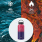 BUZIO 32 oz Water Bottle Insulated with Straw & 3 lid and Carrying Pouch, Leak Proof Anti-Slip Stainless Steel Water Flask Jug, Cold for 48 Hrs Double Vacuum Thermo Canteen, Pearlescent Red Black