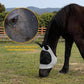 2 Piece Horse Fly Mask with Ears, Comfortable Fit Stretch Fabric Big Eye Space Soft Breathable with UV Protection for Full Horses (Purple-Gray)
