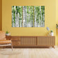 Nature Wall Art Prints - Ocean Forest Mountain Lake Canvas Landscapes - Small to Extra Large Living Room Bedroom Kitchen Bathroom Décor (Green Brich Trees, 55L" x 83W"- 3 Panels)
