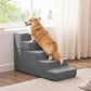 Made4Pets Dog Stairs for High Bed, Extra Wide Pet Stairs for Bed Couch Sofa, 35D Foam Pet Steps for Small Dogs and Cats, Non-Slip Bottom Dog Steps, Grey, 5 Steps