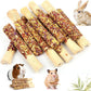 Abizoo Natural Rabbit Chew Toys,10 Sticks Sweet Bamboo Sticks for Rabbits with Petals,Bunny Chew Toys for Guinea Pig,Chinchilla,Hamster Treats Pet Wood Chews Snack Healthy Small Animals Toys for Teeth