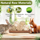 8 Pack Small Pet Chew Toys - 7cm Natural Woven Balls for Rabbits, Guinea Pigs, Hamsters (2 Seagrass, 2 Rattan, 2 Corn Husk, 2 Seaweed Rope) - Safe Dental Grinding Toys