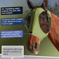 Horse Fly Mask with Ears, UV Protection for Horses, Elasticity with Big Mesh Eye Covers, Snug Fitting Comfortable Breathable Lightweight for Horses Olive Green Cob
