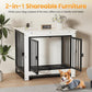 Dog Crate Furniture, Dog Crate End Table for Small and Medium Dogs,Wooden Cage Kennel Furniture Indoor, Modern Dog Crate with Multi-Purpose Removable Tray, Double-Doors Dog Furniture, White