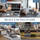 Upgrade XL Dog Stairs for Bed and Couch, 35.5"L x 13.8"D x 17"H, Foldable Dog Steps with Wider Stairs, Large Condo, Storage Space, Pet Stairs Steps for Cats, Small/Older Large Dogs, Hold Up to 180lbs