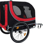 Blue-Grey Large Folding Bike Trailer for Dogs – Heavy-Duty Steel Frame, 66LB Capacity Pet Carrier for All-Terrain Cycling, Jogging & Camping Adventures!