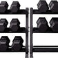 REP Fitness Rubber Hex Dumbbell Set, Adjustable Weight Pairs, Home Gym Equipment, Strength Training For Men Women, Black Coated Grips, Workout Rack Storage Optional, Heavy Lb Free Weights