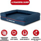 The Dog’s Bed Orthopedic Dog Bed Medium Blue Oxford with Red Trim UK Flag Dog Bed 30x23.5, Memory Foam, Pain Relief, Post Surgery, Lameness, Veterinary Approved, Waterproof Washable Cover Cover