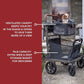 Pet Foldable Cart - Luxury Cat & Dog Stroller with Extra Large Shopping Basket, Cup Holders, & Ventilated Canopy - Easy Fold Pet Stroller for Cats & Dogs