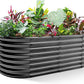 Land Guard Galvanized Raised Garden Bed, 8x4x2ft Planter Boxes Outdoor, Oval Larger Metal Planter Boxes for Vegetables, Fruits, Flowers (Grey)