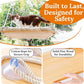 Cat Window Perch for Large Cats - Hammock Bed for Heavy Indoor Cats - Solid Wood Seat, 5 Strong Suction Cups, Soft Cushion - Rustic Shelf for Pets Inside