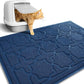 Yimobra Cat Litter Mat, 35.4"x23.6" Litter Box Mat with Litter Lock Mesh, Soft Cat Litter Mat Litter Trapping Mat, Easy to Clean, Non-Slip, Water Resistant, Litter Free Floors, Dark Blue